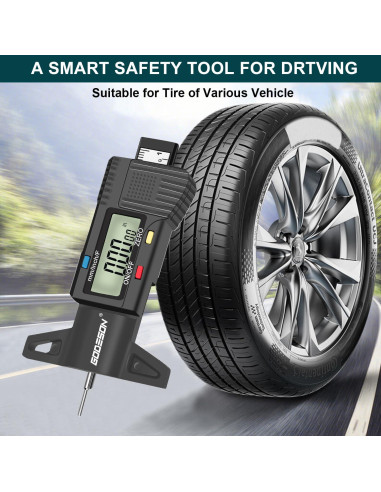 Medidor de Profundidad de Neumático Digital Godeson - 0-25mm