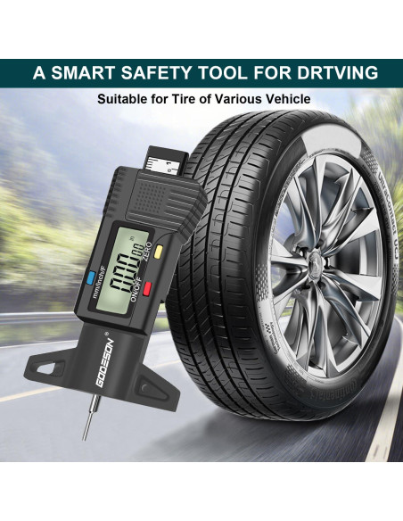 Medidor de Profundidad de Neumático Digital Godeson - 0-25mm