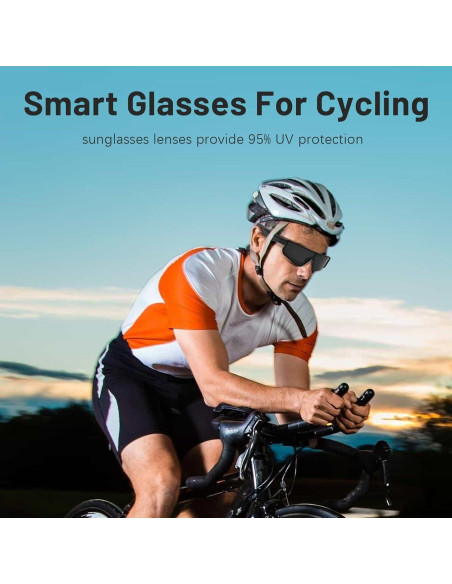 Gafas Deportivas Inteligentes QJF Gris Bluetooth UV400