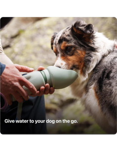 Botella de Agua Plegable SKER para Perros 350ml - Oliva 2