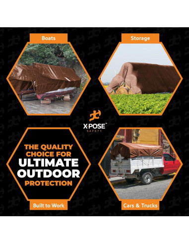 Lona de Polietileno Marrón 2.57 kg 10x10 impermeable Xpose Safety