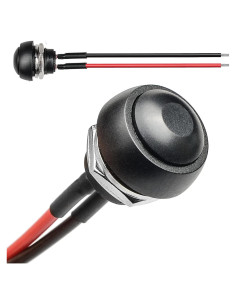 Interruptor Botón Pulsador Redondo QTEATAK JF-33B 12mm Impermeable