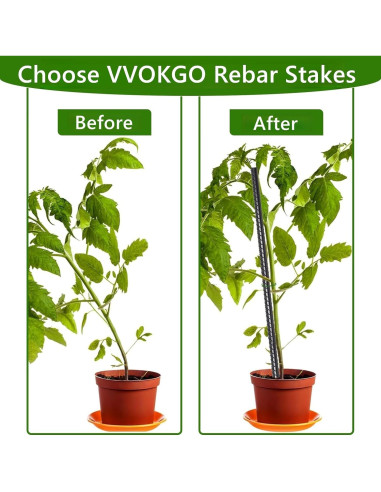 Estacas de Rebar VVOKGO 40,64 cm 24pcs Soporte Jardín