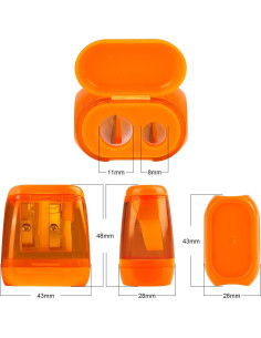 Paquete de 4 Sacapuntas Manuales Doble Orificio Hutou 2