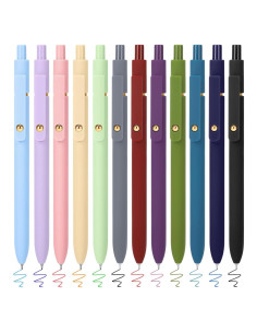 Bolígrafos de Gel FIOVER 12 Piezas Multicolor 0.7mm Secado Rápido