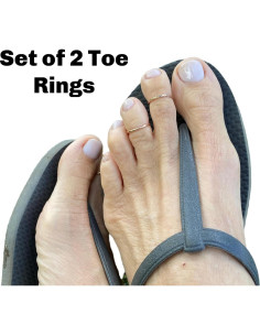 Anillo Abierto Ajustable para Mujeres - Oro Relleno 14k - Set de 2 2