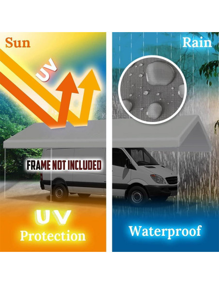 Cubierta de repuesto Vanteriam 12x6 m gris para carport