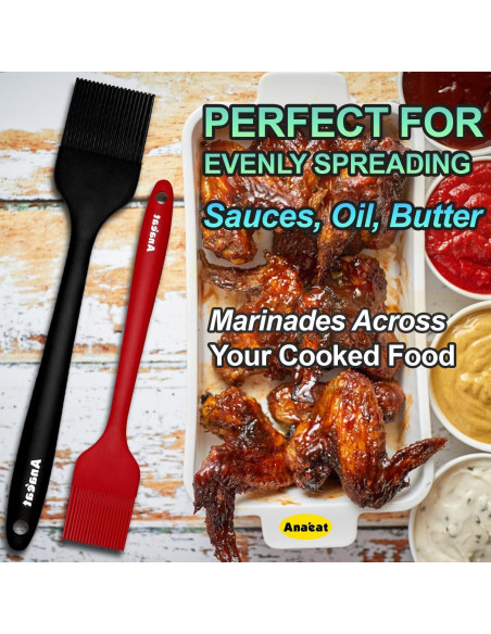 Juego de 2 Brochas de Silicona Anaeat - Resistente al Calor, Higiénicas