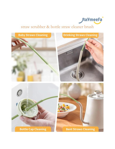 Cepillo Limpiador de Pajitas Raymeefa Silicona Verde 25.4 cm