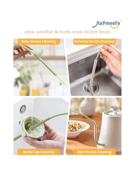 Cepillo Limpiador de Pajitas Raymeefa Silicona Verde 25.4 cm