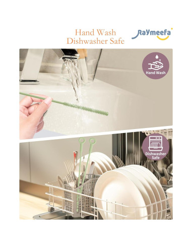 Cepillo Limpiador de Pajitas Raymeefa Silicona Verde 25.4 cm