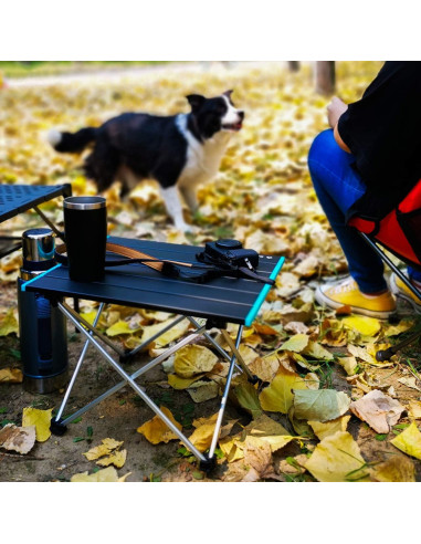 Mesa de Camping ROCK CLOUD Plegable Aluminio 1.18 kg Negra