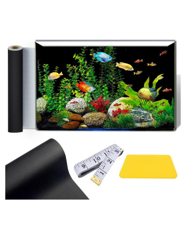 Fondo de Acuario Autoadhesivo Negro GOYJOY 30x130 cm
