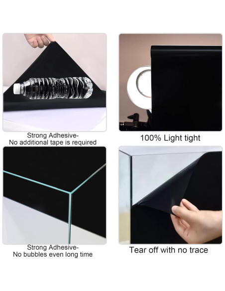 Fondo de Acuario Autoadhesivo Negro GOYJOY 30x130 cm