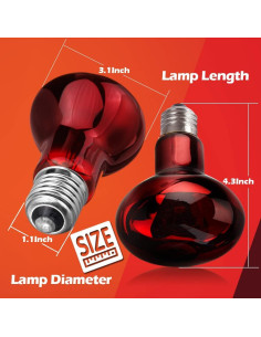 Paquete de 2 bombillas de calor infrarrojo MCLANZOO 50W para reptiles 2