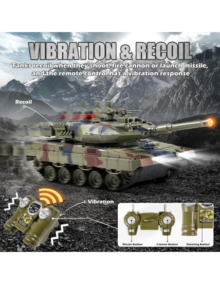 Tanque de Batalla RC LICHENGFENG M1A2 vs Leopard II 1.7kg