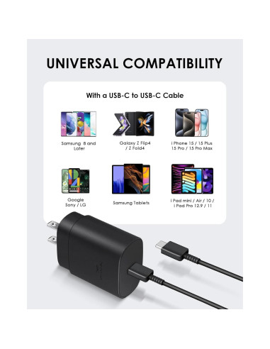 Paquete de 2 Cargadores Rápidos USB-C 25W con Cable 2m