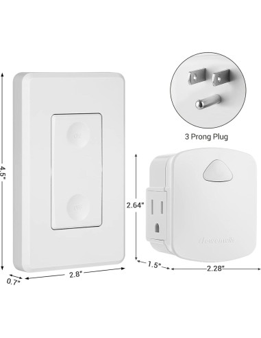 Interruptor de Pared Inalámbrico Dewenwils 15A 1875W Control Remoto