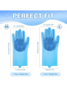 Guantes de Aseo para Mascotas WJWJA - Azul - 27.3x17.9 cm 2