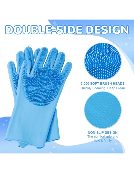 Guantes de Aseo para Mascotas WJWJA - Azul - 27.3x17.9 cm