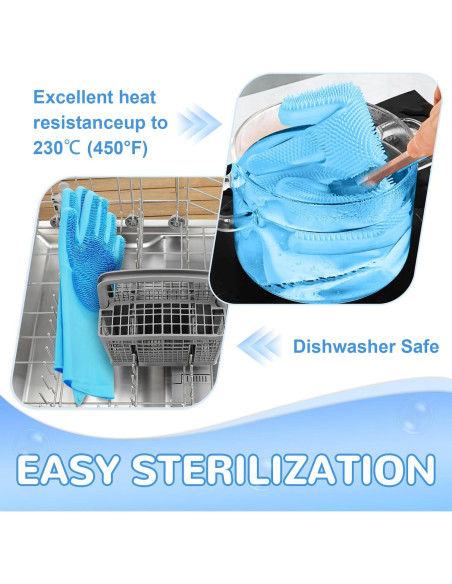 Guantes de Aseo para Mascotas WJWJA - Azul - 27.3x17.9 cm