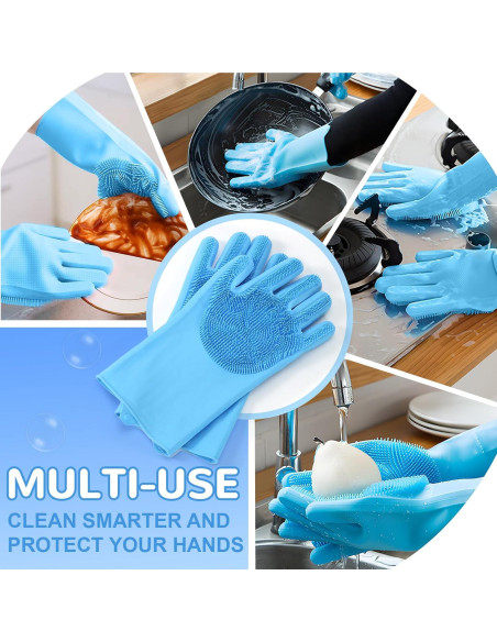 Guantes de Aseo para Mascotas WJWJA - Azul - 27.3x17.9 cm