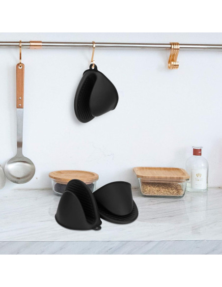 Guantes de Horno de Silicona Tifanso 220C 1 Par Negro