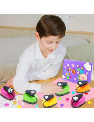 Perforadora de Papel HKKYO 1" 6 Formas para Manualidades