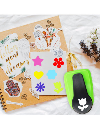 Perforadora de Papel HKKYO 1" 6 Formas para Manualidades
