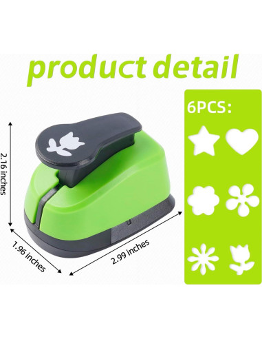 Perforadora de Papel HKKYO 1" 6 Formas para Manualidades