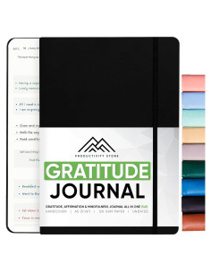 Diario de Gratitud y Cuidado Personal A5 Negro - PRODUCTIVITY STORE
