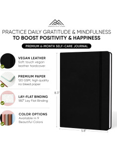 Diario de Gratitud y Cuidado Personal A5 Negro - PRODUCTIVITY STORE 2