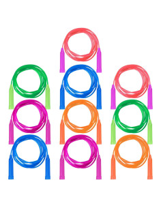 Cuerdas para Saltar Aneco 10 Piezas 2.24m Ajustables Colores