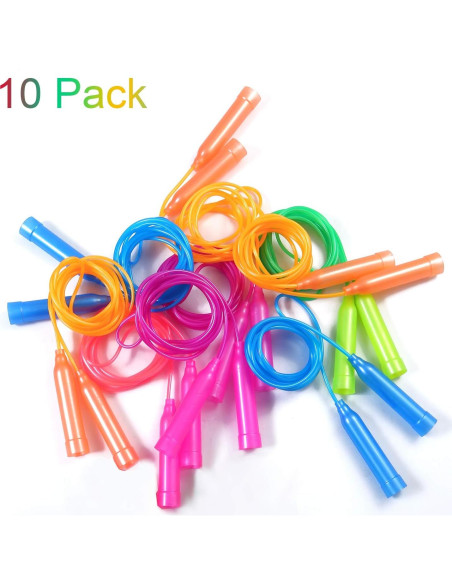 Cuerdas para Saltar Aneco 10 Piezas 2.24m Ajustables Colores