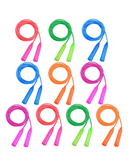 Cuerdas para Saltar Aneco 10 Piezas 2.24m Ajustables Colores