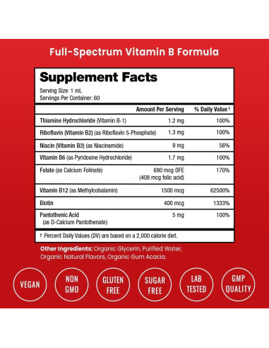Gotas Líquidas de Vitaminas B NutraChamps 60ml Veganas