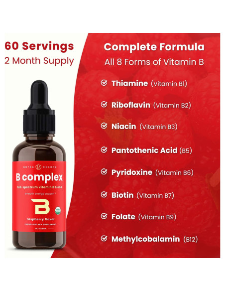 Gotas Líquidas de Vitaminas B NutraChamps 60ml Veganas Gotas Líquidas de Vitaminas B NutraChamps 60ml Veganas
