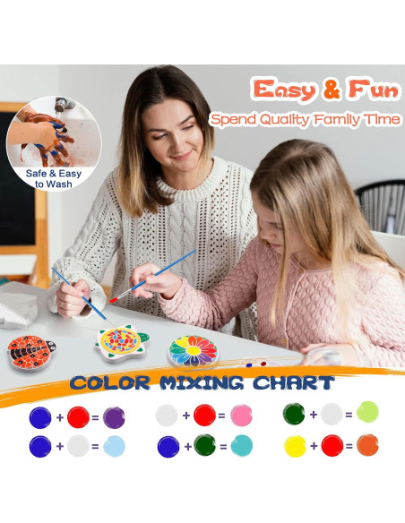 Kit de Pintura IFLOVE para Niños - 5 Piedras de Jardín Multicolor