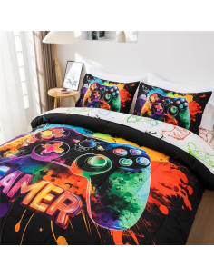 Juego de Edredón Individual Meeting Story Videojuegos 5 Piezas 2