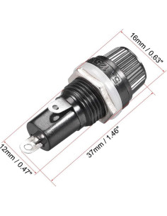 Soporte de Fusible Montado en Panel uxcell 5x20mm AC 250V/10A 2