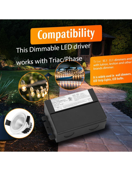 Transformador LED regulable 60W 24V Vanesa - Compatible Lutron Transformador LED regulable 60W 24V Vanesa - Compatible Lutron