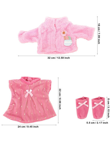 Set de Ropa de Muñeca Rosa Enoch para 14-16 Pulgadas