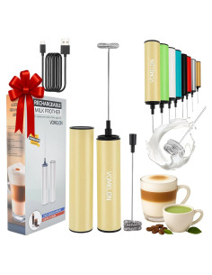 Espumador de Leche Eléctrico VOMELON Recargable Beige 238g