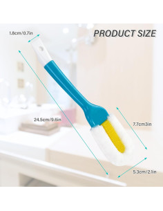 Cepillo Limpiador de Zapatos Andiker, Mango Largo, Azul 2