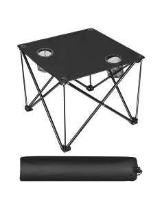 Mesa Plegable KOCASO para Camping 46.99x46.99cm con 2 Portavasos