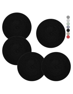 Trivetes Cazzon 8 Pulgadas Algodón Negro 5 Pcs Resistentes al Calor