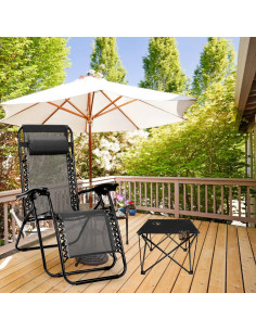 Mesa Plegable KOCASO para Camping 46.99x46.99cm con 2 Portavasos 2