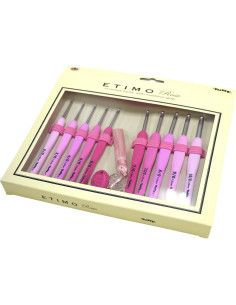 Juego de Ganchillos Tulip Etimo Rosa - 10 Piezas con Estuche 2