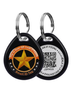 Etiqueta de Identificación QR para Mascotas Icitekwan Negra M