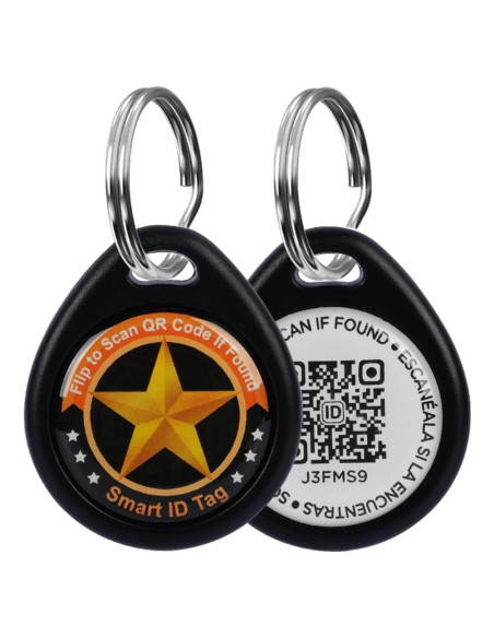 Etiqueta de Identificación QR para Mascotas Icitekwan Negra M